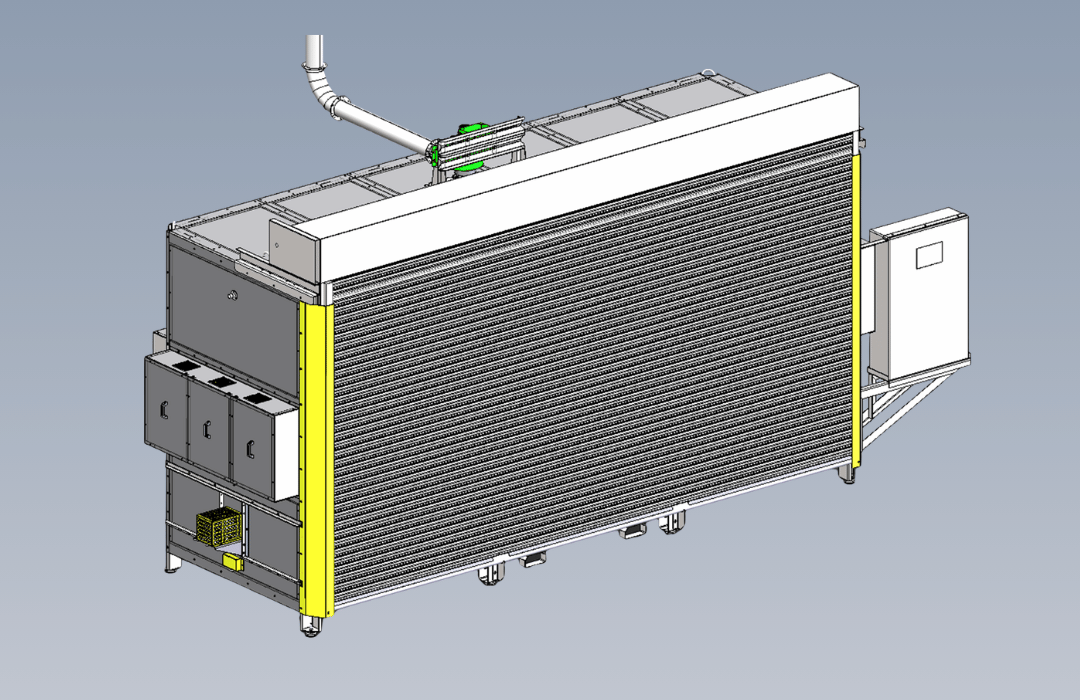 Projeto 3D da estrutura industrial do maior micro-ondas do mundo