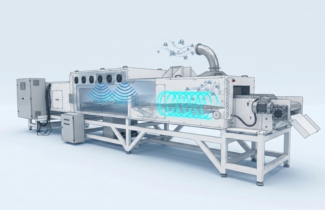 Secador industrial por micro-ondas JODI com tecnologia de convecção controlada